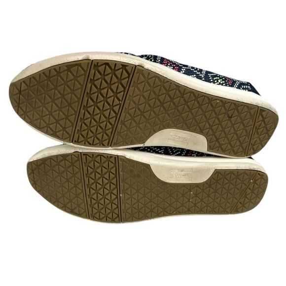 TOMS Del Rey Navy Blue Multi Woven Lace Up Sneakers Size 9 - Picture 8 of 9
